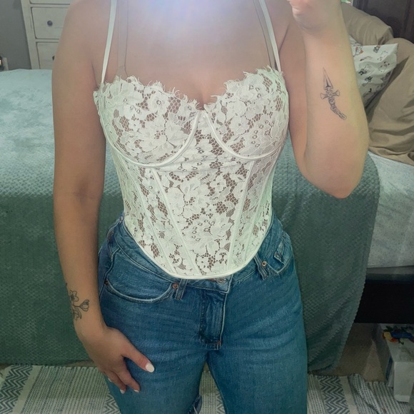 Fashion Nova Tops - NWT Fashion nova white lace corset top